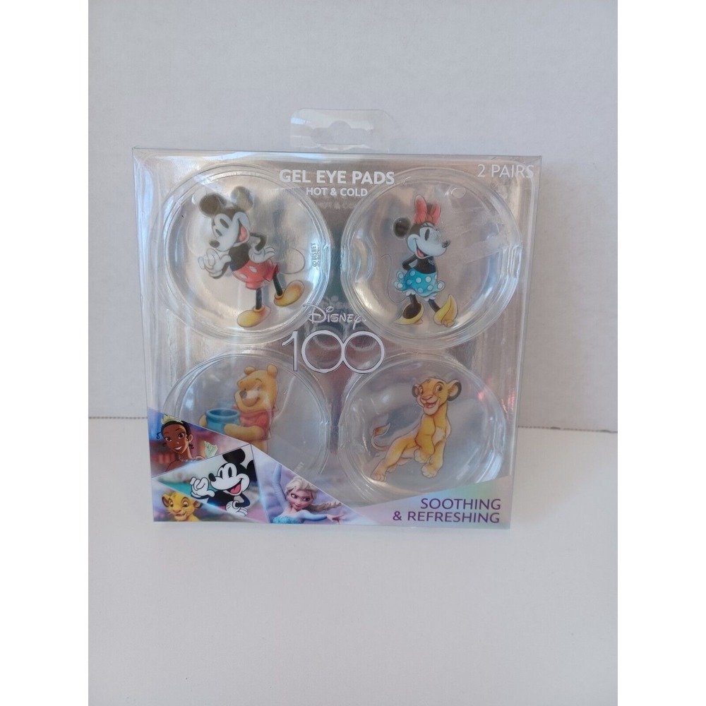 Disney 100 Reusable Hot & Cold Gel Eye Pads Mickey‎ Minnie Winnie Simba 2 Pairs